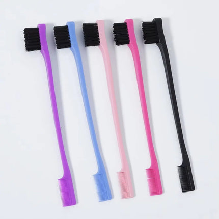 5pcs professional hair edge brush set, double headed design, suitable for hair salons, special for real hair wigs