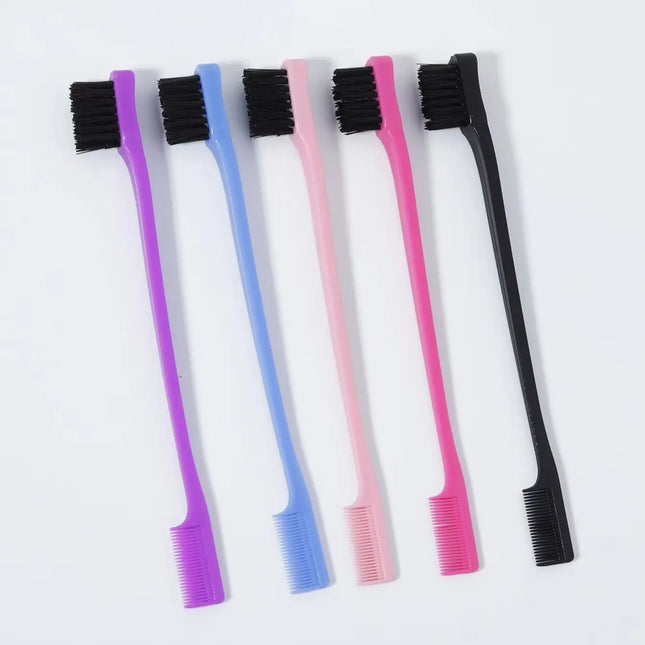 5pcs professional hair edge brush set, double headed design, suitable for hair salons, special for real hair wigs