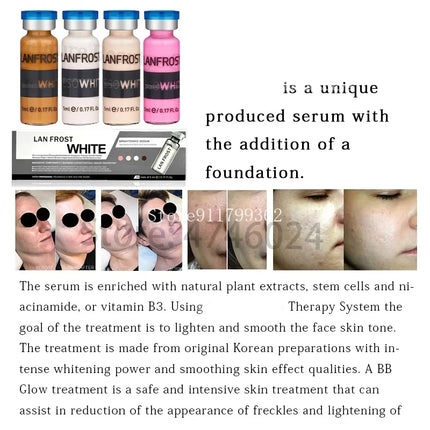Korea 10 vials 5ml BB Cream Glow Ampoule Essence Kit Semi-permanent Niacinamide Whitening Foundation Concealer Cream Skin Care