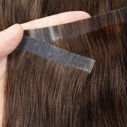 Tape In Weft Hair Extensions Human Hair PU Long Weft Tape In Hair Extensions Real Human Hair Silky Easy to Use Remy 12-20 inch