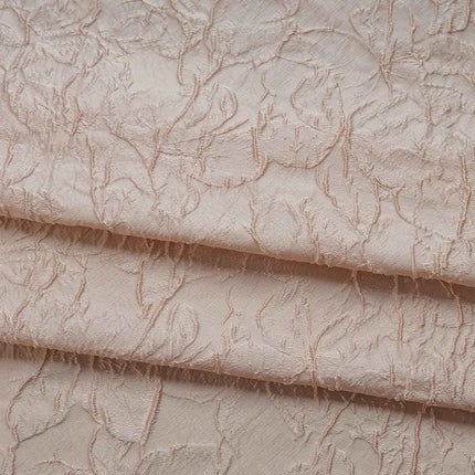 Blush Textured Jacquard Fabric Spring Fall Minimalist Cosmetic Bag Lightweight Elegant Women Sustainable Organic Embossed