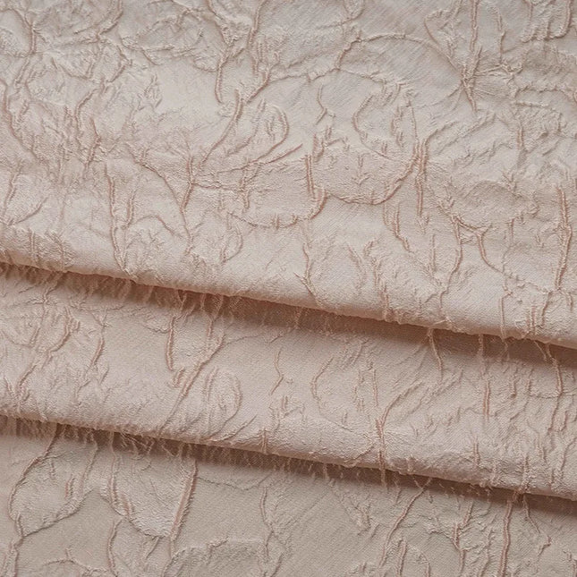 Blush Textured Jacquard Fabric Spring Fall Minimalist Cosmetic Bag Lightweight Elegant Women Sustainable Organic Embossed