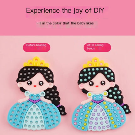 DIY Handmade Beads Pen Set Creative Princess Rainbow Bow Sticker Production Girls Toy Kit for Kids Gift