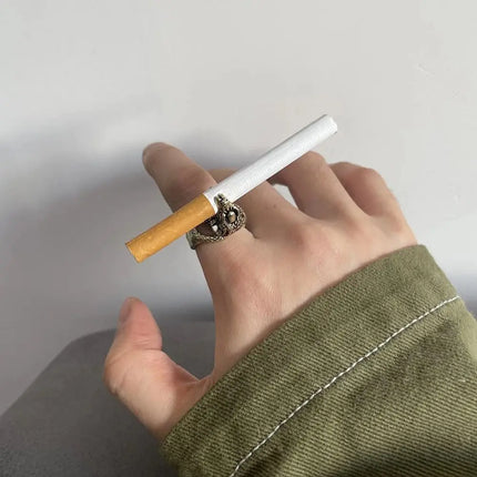 1PC Cigarette Holder Rack Dragon Ring Finger Clip Smoke Cool Gadgets for Man Gift Smoking Accessory Cigarette Smoker Tool Metal