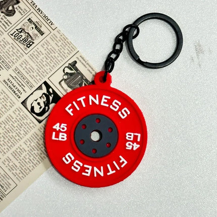 Mini Barbell Plates Key Chain Water Cups Creative Simulation Dumbbells Keyring Kettlebells Bag Charm Fitness Series Pendant