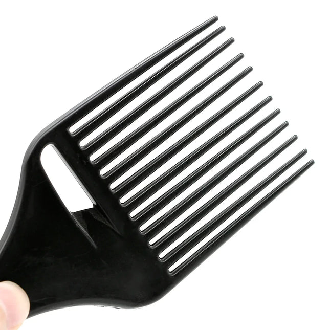 1PC Black Insert Afro Hair Comb Plastic Wide Tooth Pick Hair Fork Comb Salon Professional African Styling Hairdressing Tool Men