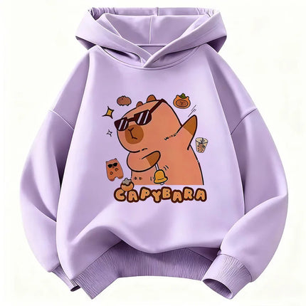 Cute Capybara Hoodie Kids Capibara Children's Sweatshirt Hoody for Boys Girls Casual Hoodies Hip Hop Clothes