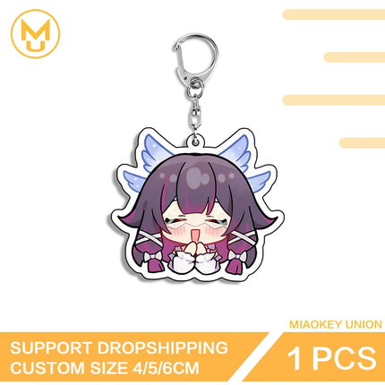 Genshin Impact Kawaii Columbina Double Sided Acrylic Keyring High Quality Decorative Decorative Key Ring For Bags And Keys