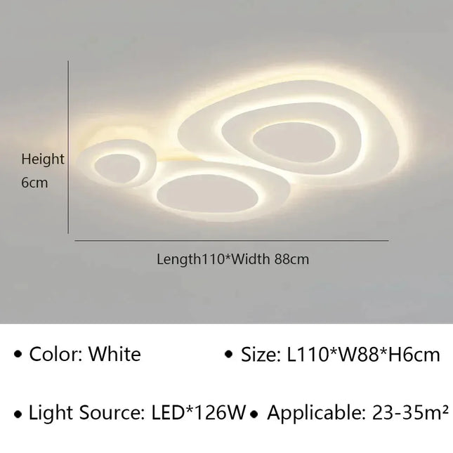 2025 Nordic Living Room Ceiling Lights White for Bedroom Hall Loft Ceiling Lamp Minimalist Decor Indoor Lighting Lusters Fixture