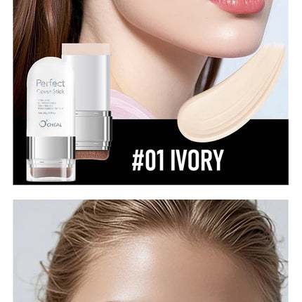 O'CHEAL Perfect Cover Stick Thin And Comfortable Concealer Foundation Cream Stick Instant Natural Waterproof Long-lasting Makeup