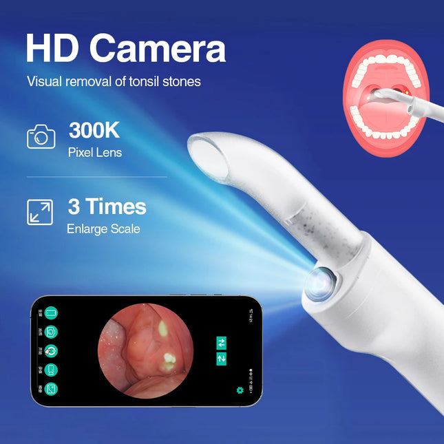 Visible Electric Tonsil Stone Remover Tool Visible Tonsil Stone Removal Kit 3 Suction Modes Tonsil Stone Removal Oral Care