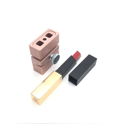 2 Holes 11.1mm Bevel Circle DIY Lipstick Aluminum Mold Lip Rouge Balm Lipbalm Makeup Making Tool Fill Mould Only Square Hole