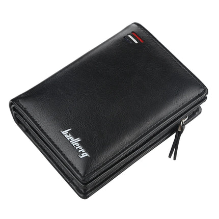 Vintage Men Leather Luxury Wallet Short Slim Male Purses Money Clip Credit Card Dollar Cow Leather Wallet Mens Card Purse