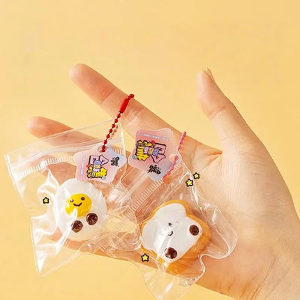 5Pcs Bread Dumping Food Stress Relief Squeeze Toys Mini Mochi  Toys Sensory Pinch Fun Party Favor Gift Keychain PendantHot