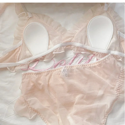 Lolita Girls Thin Cute Lace Small Bra Women Triangle Cup Bra Sexy  Underwear Women Set  Sexy Lingerie