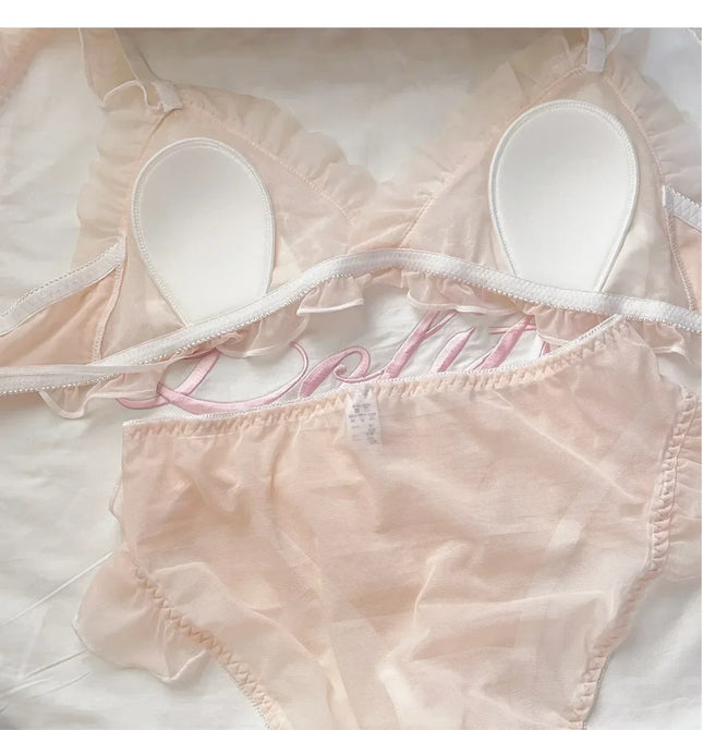 Lolita Girls Thin Cute Lace Small Bra Women Triangle Cup Bra Sexy Underwear Women Set Sexy Lingerie