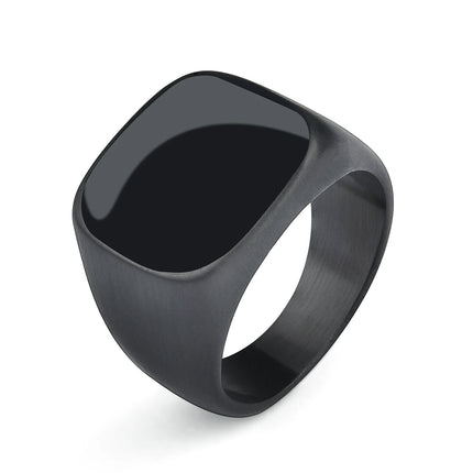 Jiayiqi Men's Ring Punk Rock Smooth 316L Stainless Steel Signet Ring For Men Hip Hop Party Jewelry Wholesale Male Wedding Anel