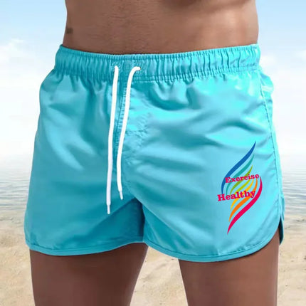 Men's Quick Drying Beach Trunks  Summer Swim Gym Shorts Surf Ventilate Drawstring Casual Fashion Daily Pants