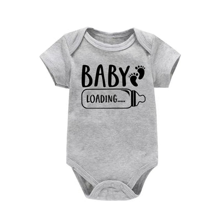 Baby Bottle Print Onesies Funny Casual Home Black Newborn Girl Boy Clothes Short Sleeve Round Neck Summer Infant Outfits