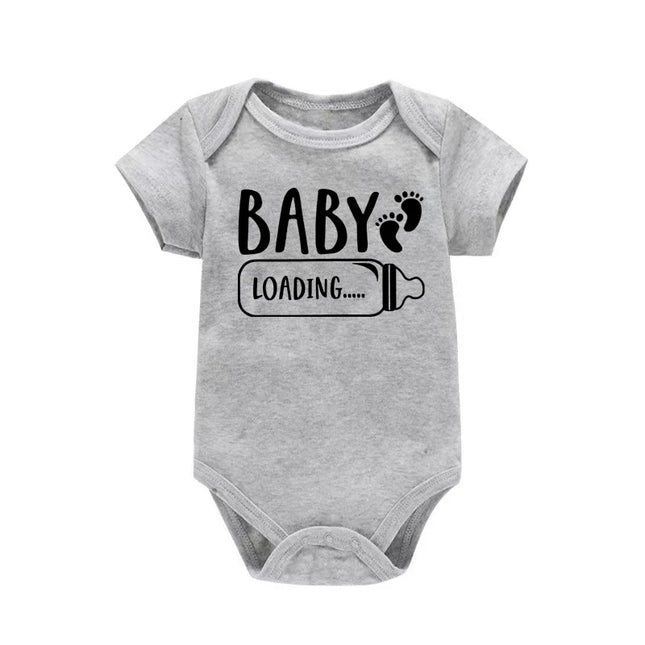 Baby Bottle Print Onesies Funny Casual Home Black Newborn Girl Boy Clothes Short Sleeve Round Neck Summer Infant Outfits