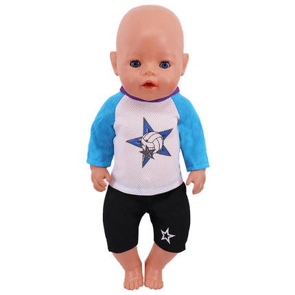 Summer Short Sleeved Set Animal Pattern Jumpsuit Pajamas For 43cm Baby Doll&18inch American Doll Accessories,Our Generation Gift