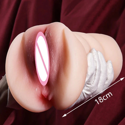 Sex Toys For Men Real Vagina Pussy Dual Channel Mouth Anal Pocket Realistic Artificial Vagina Pocket Pussy Blowjob Masturbator