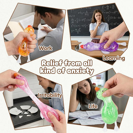 Cute Duck Squishy Maltose Sugar Stress Ball, Duck Stress Relief Squishy Moldable Slow Rise Relaxing Sensory Squeeze Fidgets Toys