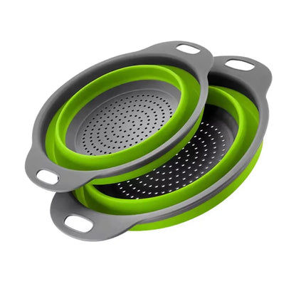 Silicone Folding Drain Basket Fruit Vegetable Washing Basket Foldable Strainer Colander Collapsible Drainer Kitchen Storage Tool