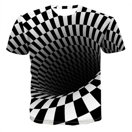 Men's 3D printed T-shirt, oversized loose fitting clothing for men, retro fashionable short sleeved top, fun and affordable roun