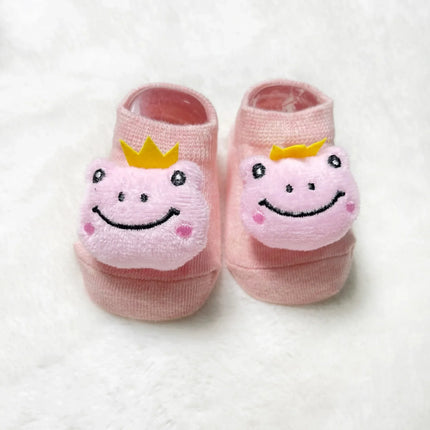 Kawaii Cotton Infant Toddler Baby Boys Girls Stitch Clothes Korean Cute Cartoon 3D Doll Newborn Rubber Anti-slip Floor Socks
