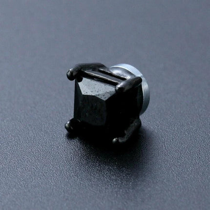 Crystal Strong Magnetic Ear Stud Clip Earrings for Men and Women Punk Round Zircon Magnet Earrings Non Piercing Jewelry