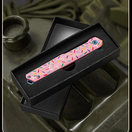 2026 new high-quality outdoor folding knife in pink is a multi-functional portable knife