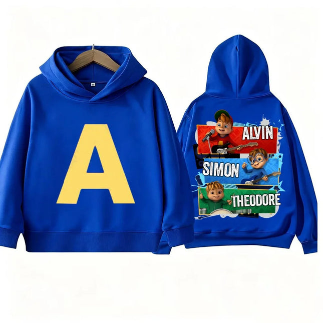 Alvin and Chipmunks Printed Children's Hoodie for Autumn and Winter Outdoor Boys and Girls Casual Kid Sweatshirt