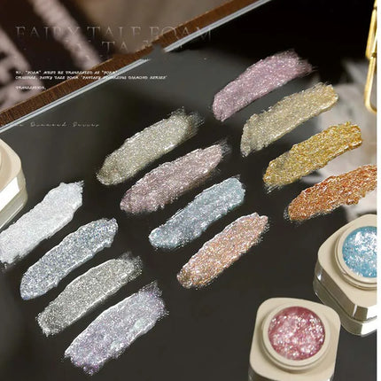 Colorful Nail Gel Holographic Opal Glitter Polish Multi-Color Sparkle Gel for Nail Art Professional Salon Gel with Diamond Shine