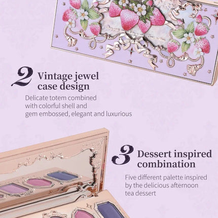 Flower Knows Violet Eye Shadow Strawberry Rococo Series Five-Color Eyeshadow Palette G01 Starmoon Strawberry 0.21OZ./6G