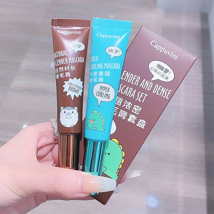 [HB]Cappuvini Slimming Volume Mascara Brown Black Mascara Set Waterproof And Long-Lasting Curl Non-smudge Eyelash Makeup Mascara