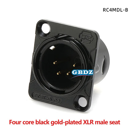 HF XLR Gold plated 4 Pin Male Female Panel  Audio Microphone Jack  Socket Connector D-type Mount Amplifier Receptacle YS1464BG