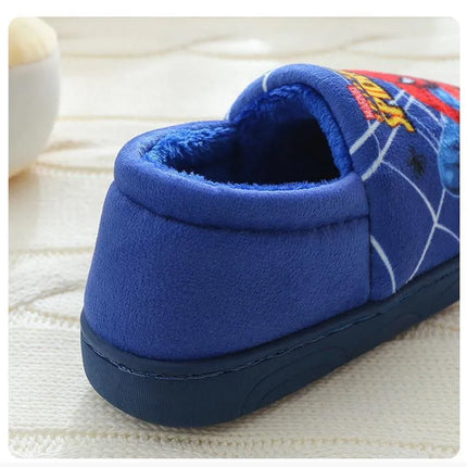 Cartoon Pattern Boys Spider Man Cotton Shoes Indoor Slippers Autumn Winter Warm Home Wear Children's Cottonslippers Anti-slip