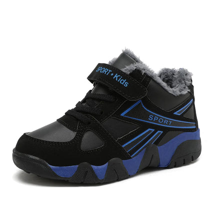 Kids' Sneakers Winter Plush Warm Leather Comfortable Tennis Shoes Casual Outdoor Sports Comfortable Tennis Shoes for Children