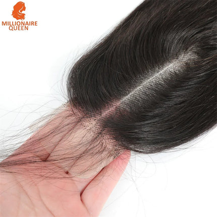 Millionaire Queen 2x6 Deep Parting HD Lace Closure Frontal Only Melt Skin Straight Hair Kim K Closure Pre Plucked Virgin Hair