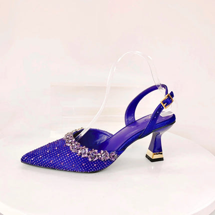 Insightlink Lady High Heels Crystals Shoes and Bag Set Rhinestone Handbag with Sandals for Wedding Gems Clutch Purse with Shoes