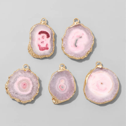 Fashion Irreguar Druzy Agat Pendant Natural Quartz Connector Charms For Jewelry Making  Necklace Bracelet Earrings DIY 2pcs/lot