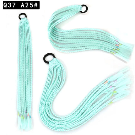Wholesale European And American Dirty Braids Ponytail For Women Colorful Chemical Fiber Ethnic Style Rubber Band Small Braids