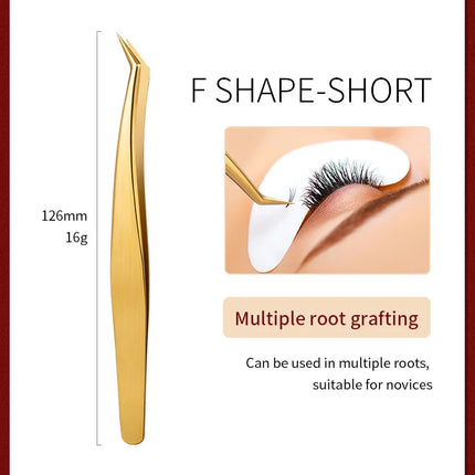 6PCS False Eyelash Tweezers Set For Fake Fan Lashes Extensions Planting Eyebrow Clip Eyelashes Tongs Makeup Nail Tools Kit