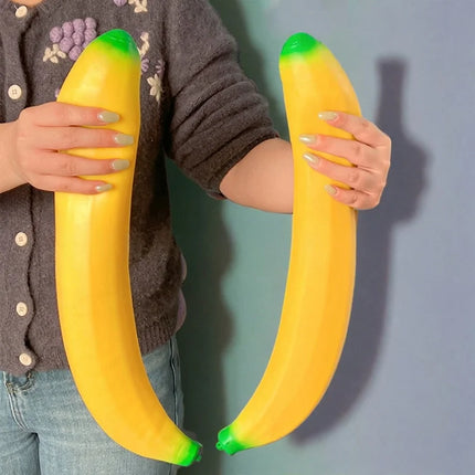 Big Banana Squishy Toy Simulated Banana Squeeze Toy Soft Squishy Stress Relief Fidget Toy Slow Rising Desk Decor Adults Gifts
