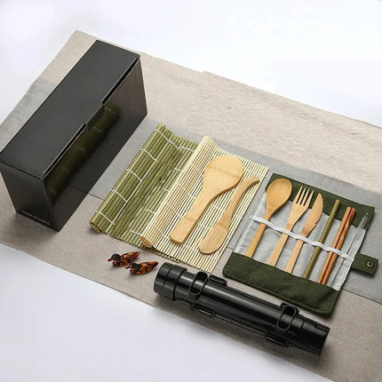 Sushi Maker Set Machine Sushi Mold Bazooka Roller Kit Vegetable Meat Rolling bamboo mat DIY Rice and Vegetable Roll Sushi Mold S