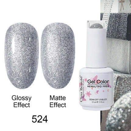 Clou Beaute 15ml HEMA TPO FREE Color Gel Nail Polish Nude Pink Red Green Collection Nail Gel Polish Glitter Soak Off UV LED Gel