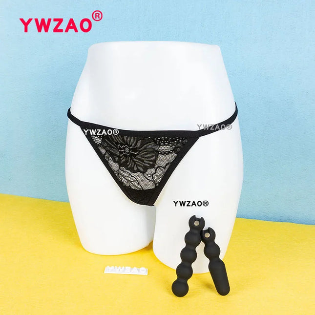 YWZAO Plug Anus Panties Fisting Ass Anal Erotic Invisible Thong Women Sexy Underwear Toys Butt Dildo Adult N11 Black Combination