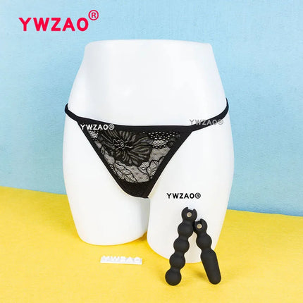 YWZAO Plug Anus Panties Fisting Ass Anal Erotic Invisible Thong Women Sexy Underwear Toys Butt Dildo Adult N11 Black Combination