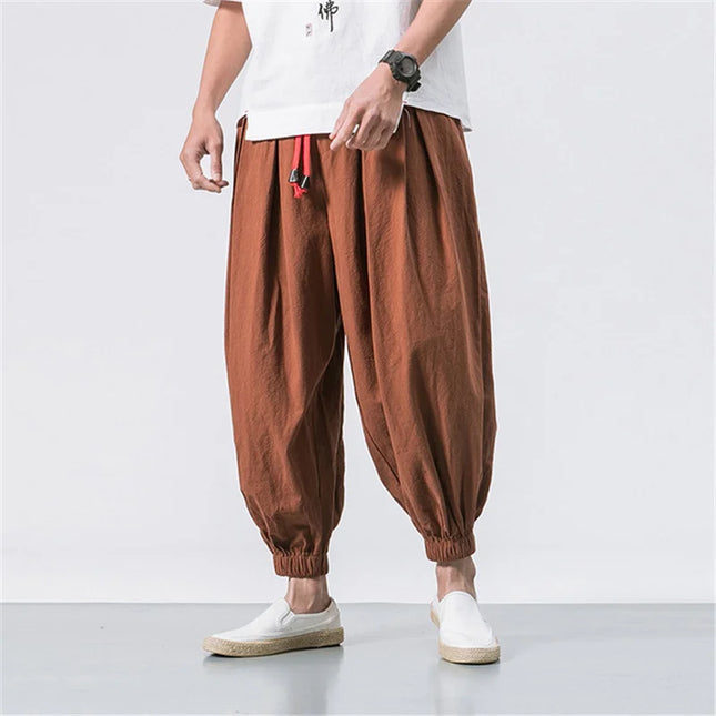 FGKKS New Oversize Men Loose Harem Pants Autumn Chinese Overweight Sweatpants Cotton Quality Casual Brand Trousers Male